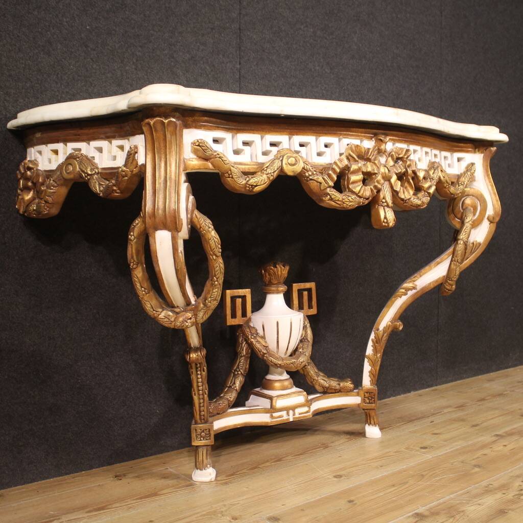 French lacquered and painted console in Louis XV style