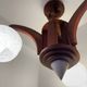 Art Deco chandelier in wood and glass from Clichy