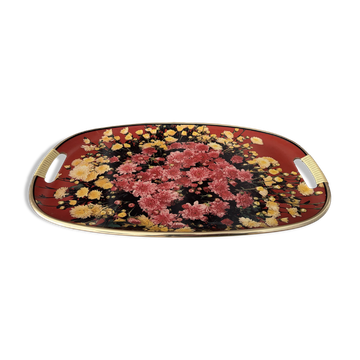Plateau de service floral, années 1970