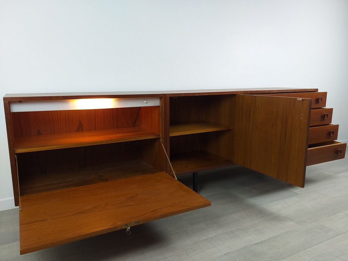 Modernist 60s vintage Scandinavian teak sideboard