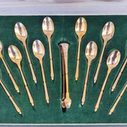 12 gilt metal teaspoons
