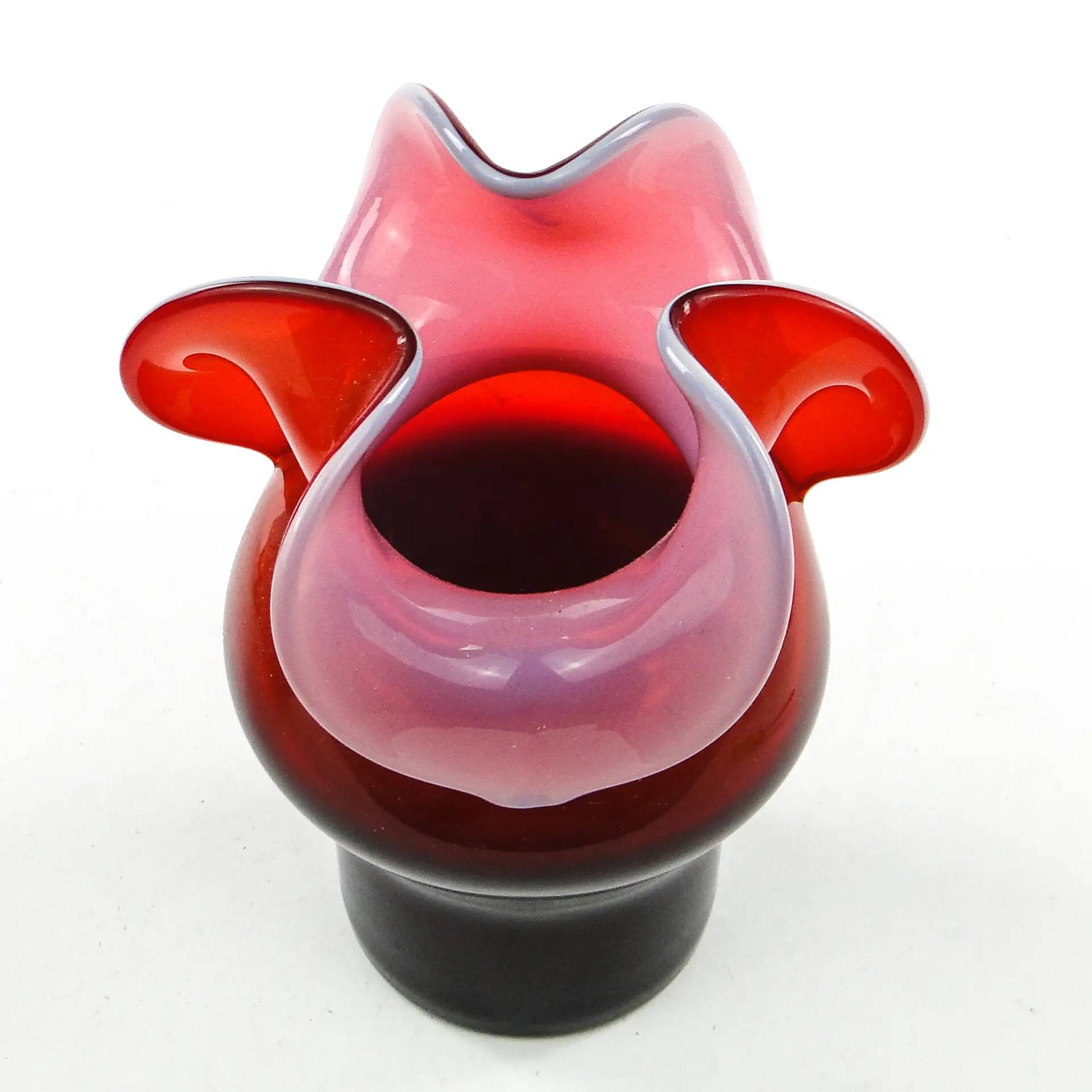 Donkey vase, red glass, designed by C. Zuber, Poland, 1970s