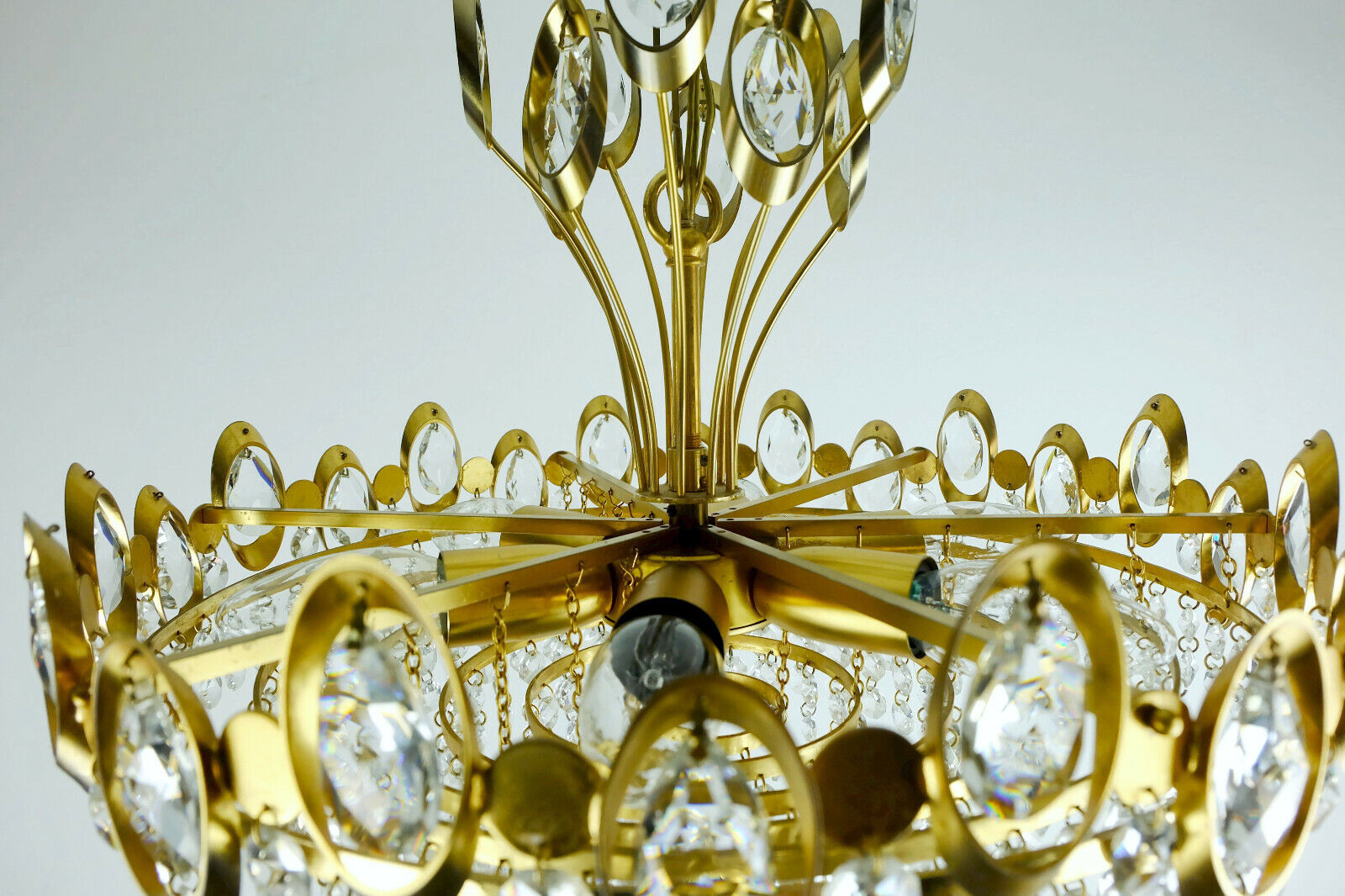 Mid century chandelier Palwa crystal glass