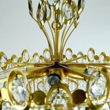 Mid century chandelier Palwa crystal glass