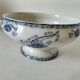 Vegetable dish U&C Sarreguemines with handles, Royat model in blue decoration.