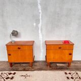 Bedside table end of vintage sofa
