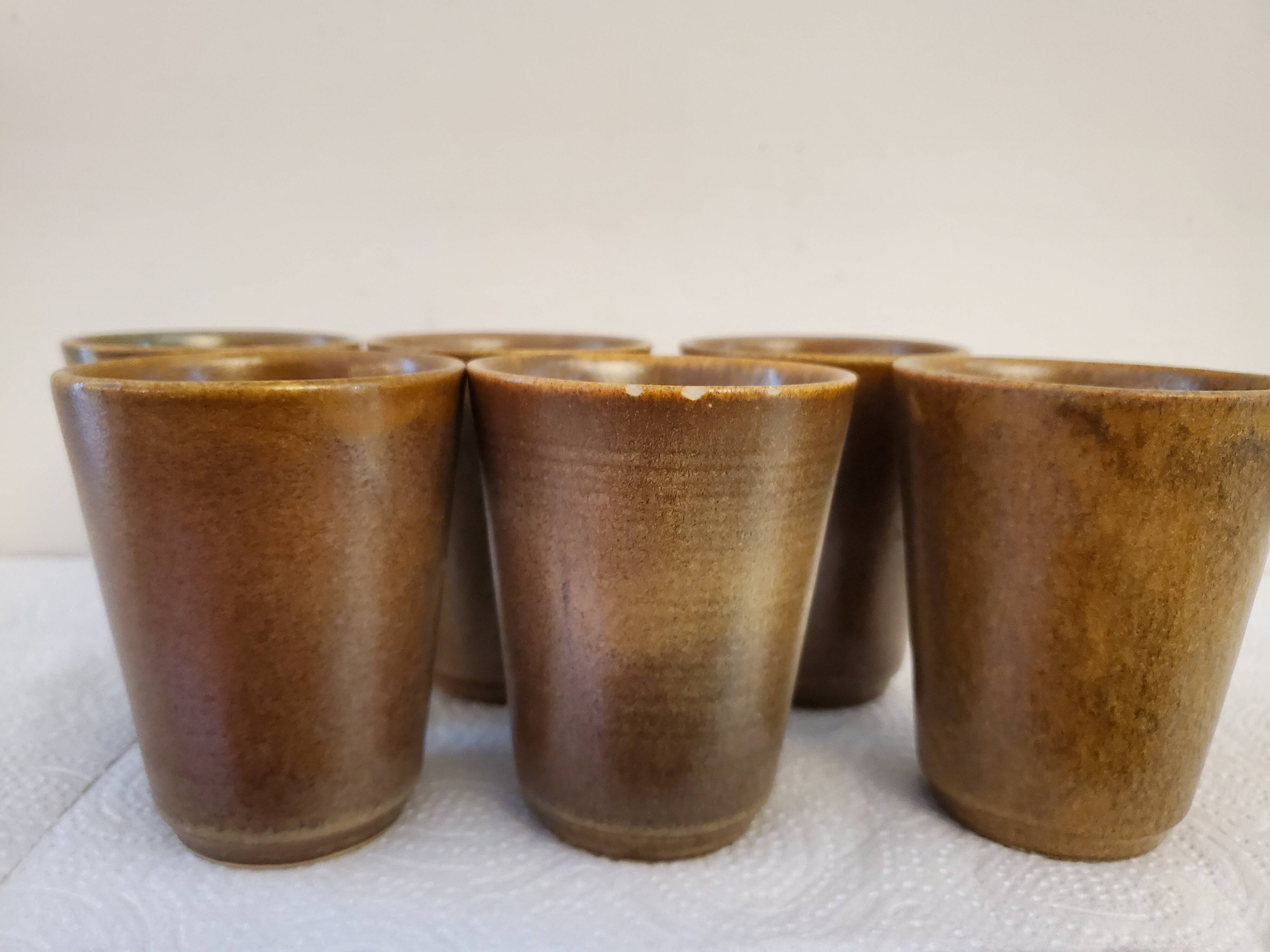 70's sandstone mugs