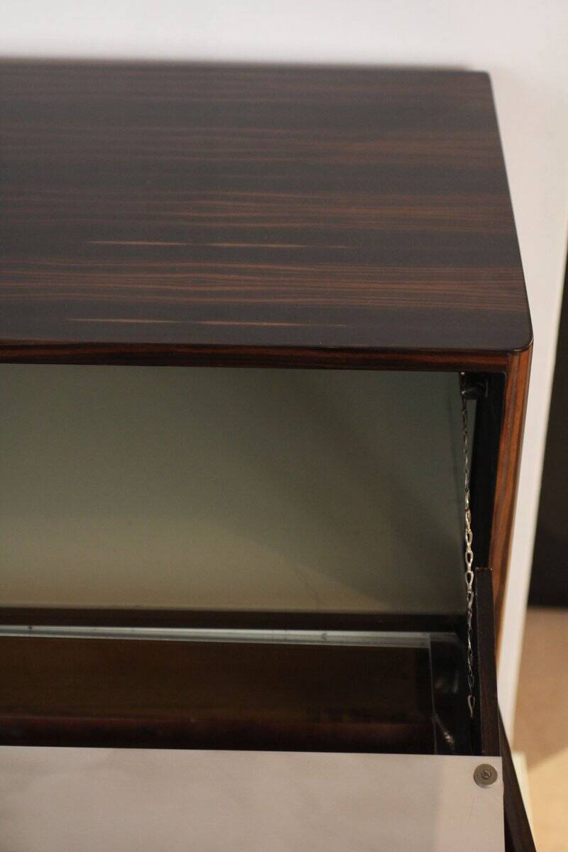 Small Art Deco Bar Cabinet, Macassar Veneer, France, circa 1930