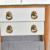 Pair of vintage 1950s mirrored bedside tables