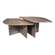 Sculptural Italian coffee tables in Breccia marble, 1970.
