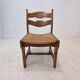 Ensemble de 6 chaises rasoir en chêne brutaliste, France, années 1960