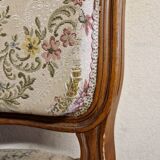 Set of 3 Louis XV style chairs - In carved and moulded wood with flowers