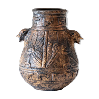 Grand vase aztèque par Jasba, 1960