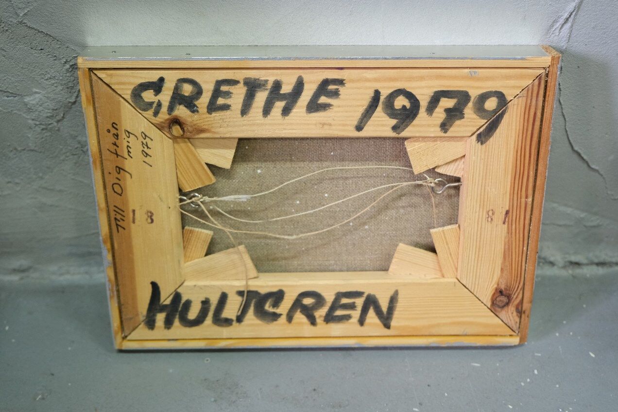 Grethe Hultgren, Swedish Expressionist Composition, Oil on Canvas, 1979, Framed