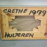 Grethe Hultgren, Swedish Expressionist Composition, Oil on Canvas, 1979, Framed