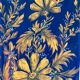 Octagonal vase in Limoges porcelain, oven blue and gold decoration, 20th century