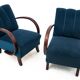 Two H-227 armchairs from the 1930s, designed by J. Halabala, Art Deco style, Czechoslovakia