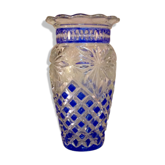 Old Bohemian crystal vase