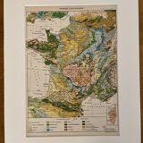 Old geological map of France - 1900