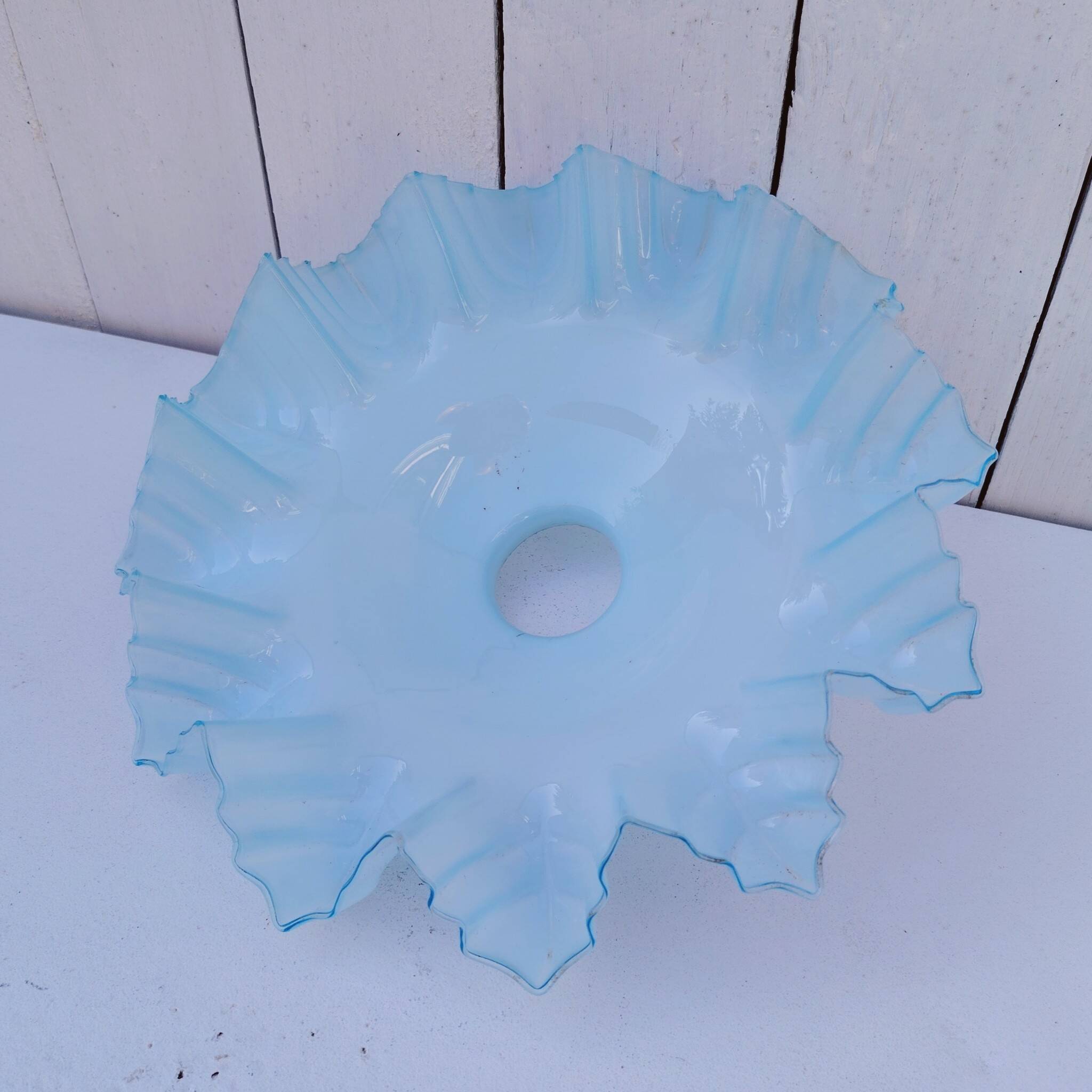 Vintage Blue Opaline Chandelier Lampshade Design
