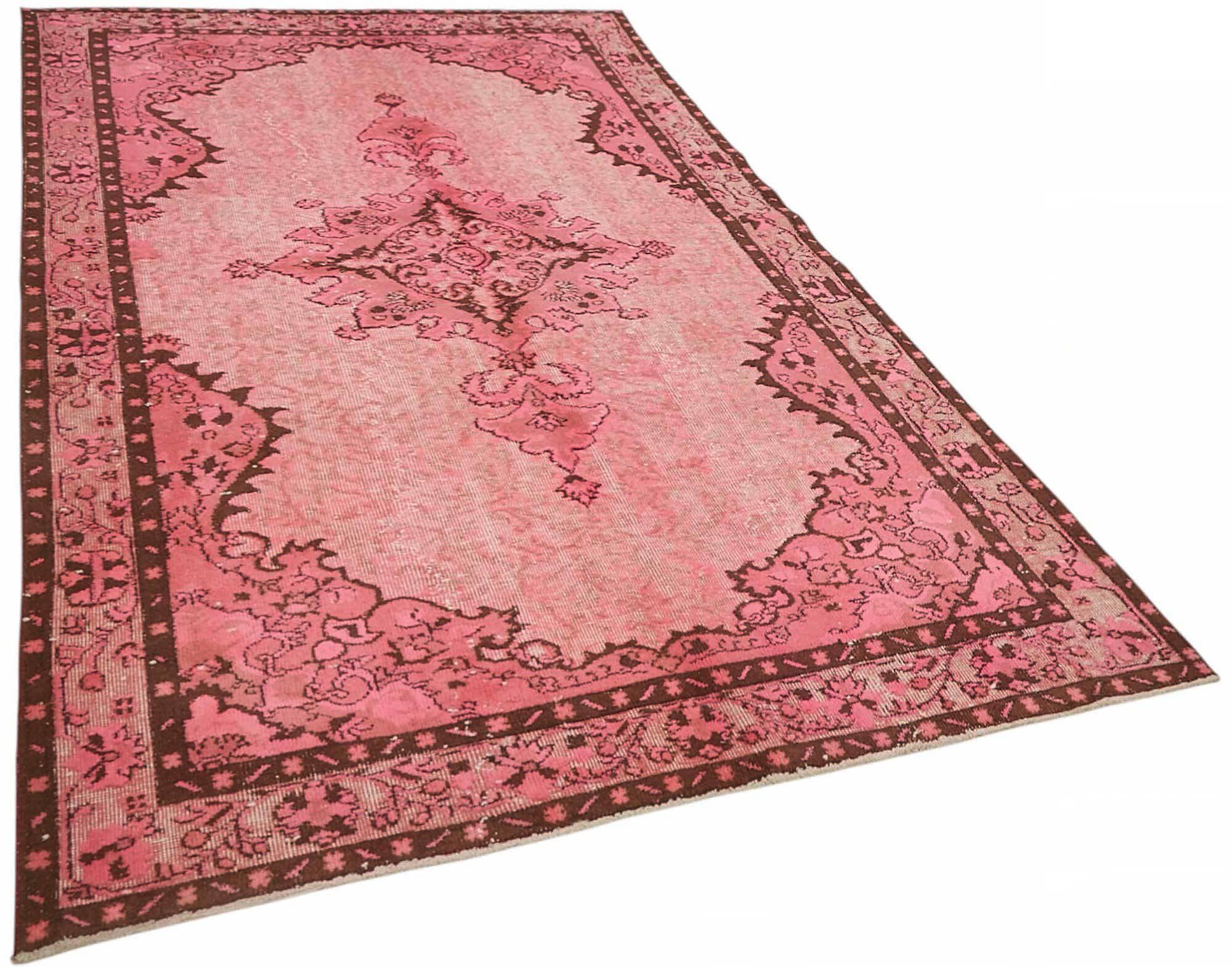 Overdyed Wool Vintage Handmade Carved Rug 172 cm x 290 cm
