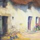 Oil on Wood "Maison en Brière", signed E.gautier – 1955