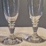2 antique crystal champagne flutes