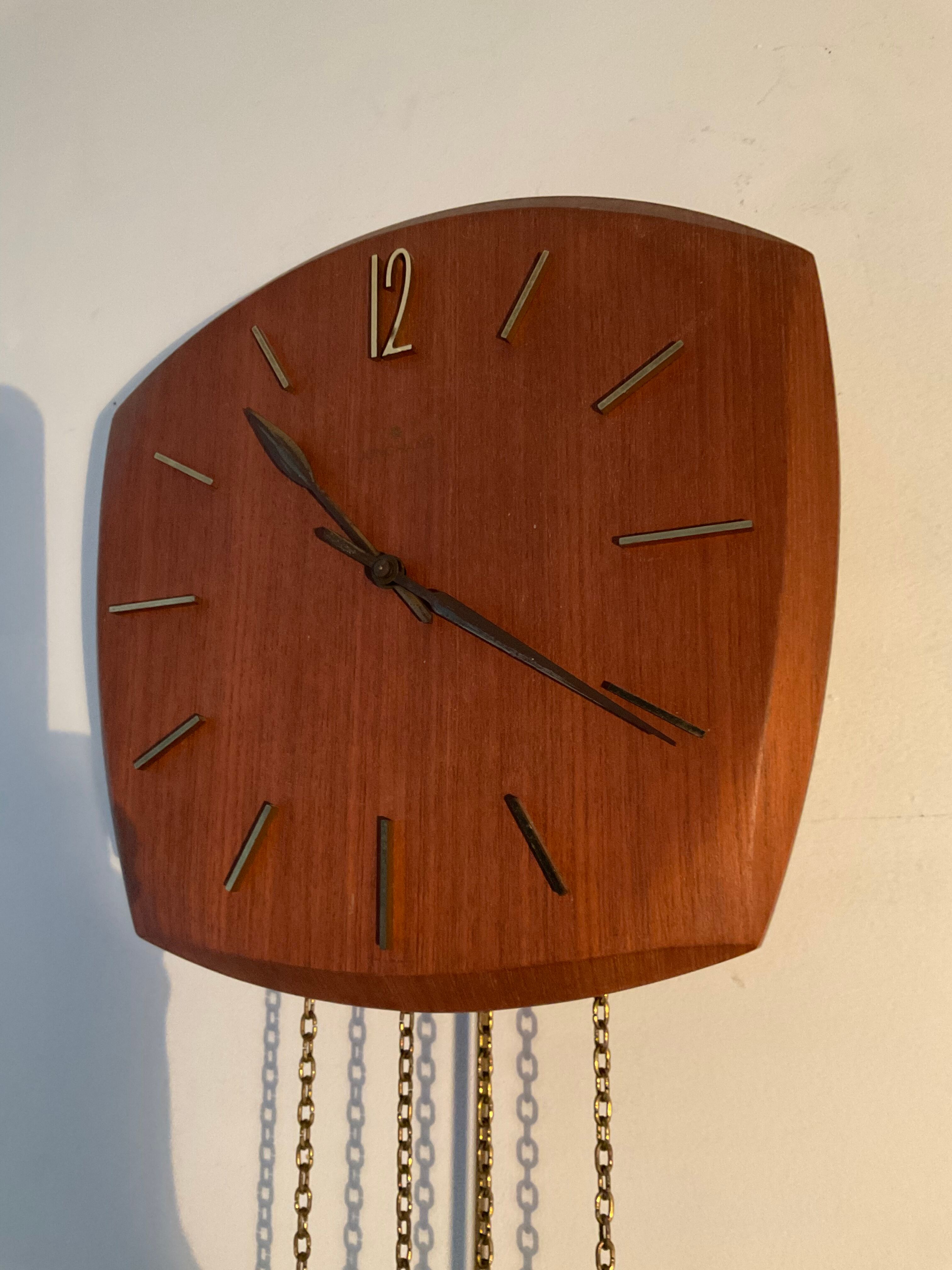 Scandinavian style Junghans teak clock in the 70s