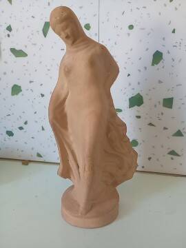 Terracotta statuette from Tanagra, draped, known as Titeux Dancer.