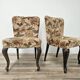 Pair of bedroom armchairs in walnut and fabric, 1960