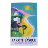 Old poster SNCF La Côte Basque J. Jacquelin 1964