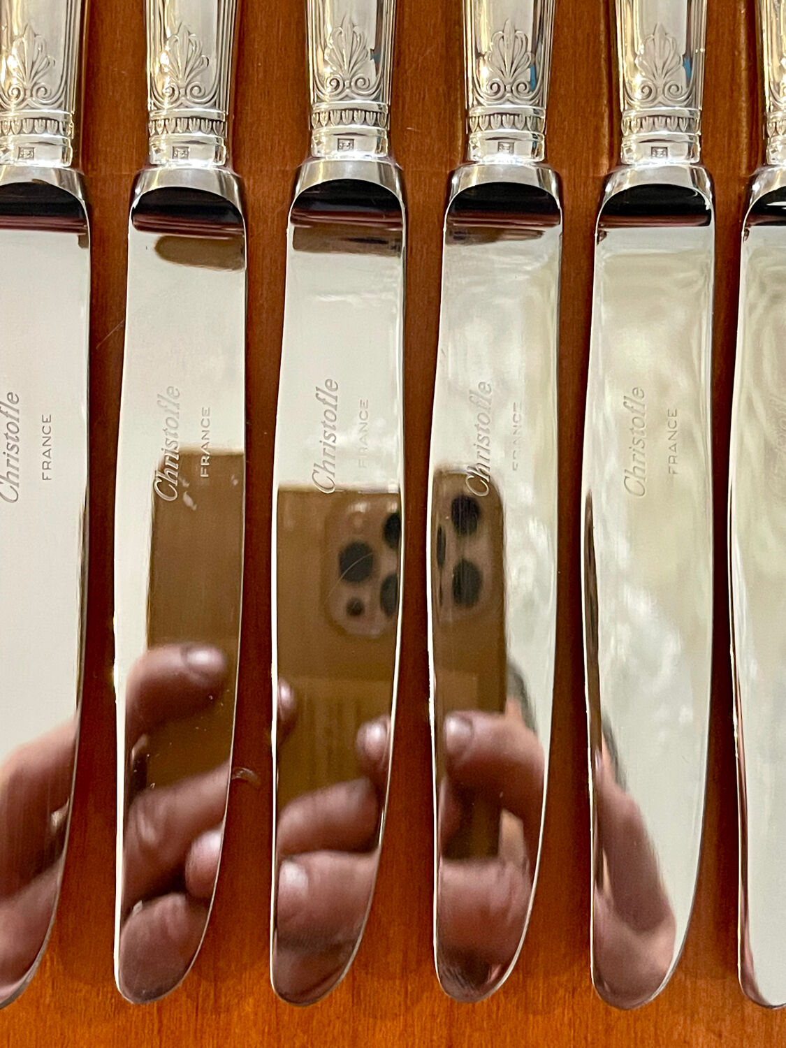 Christofle Malmaison, 12 cheese dessert knives 19.5 cm