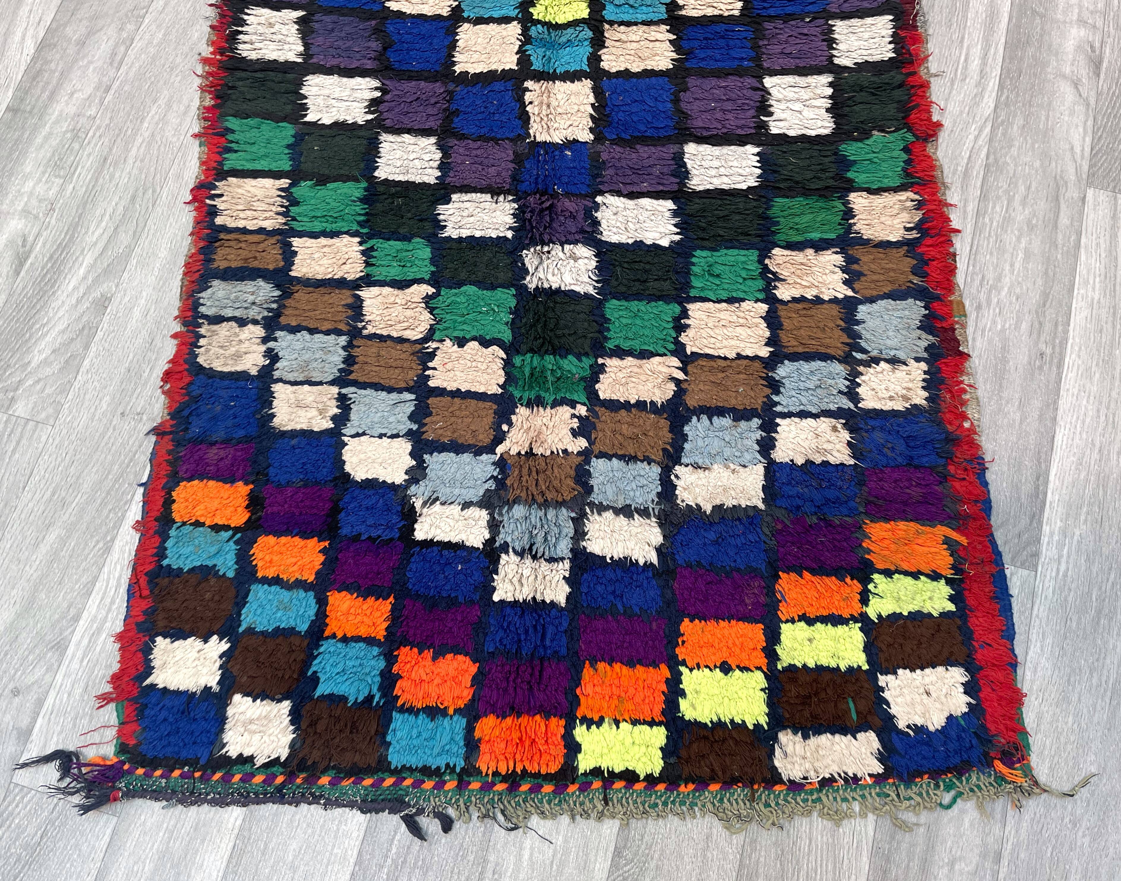 Unique Moroccan Rug-Vintage Art Deco Rug-The Rarest Moroccan Rug-Home Decor