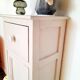 Antique tall cabinet painted white