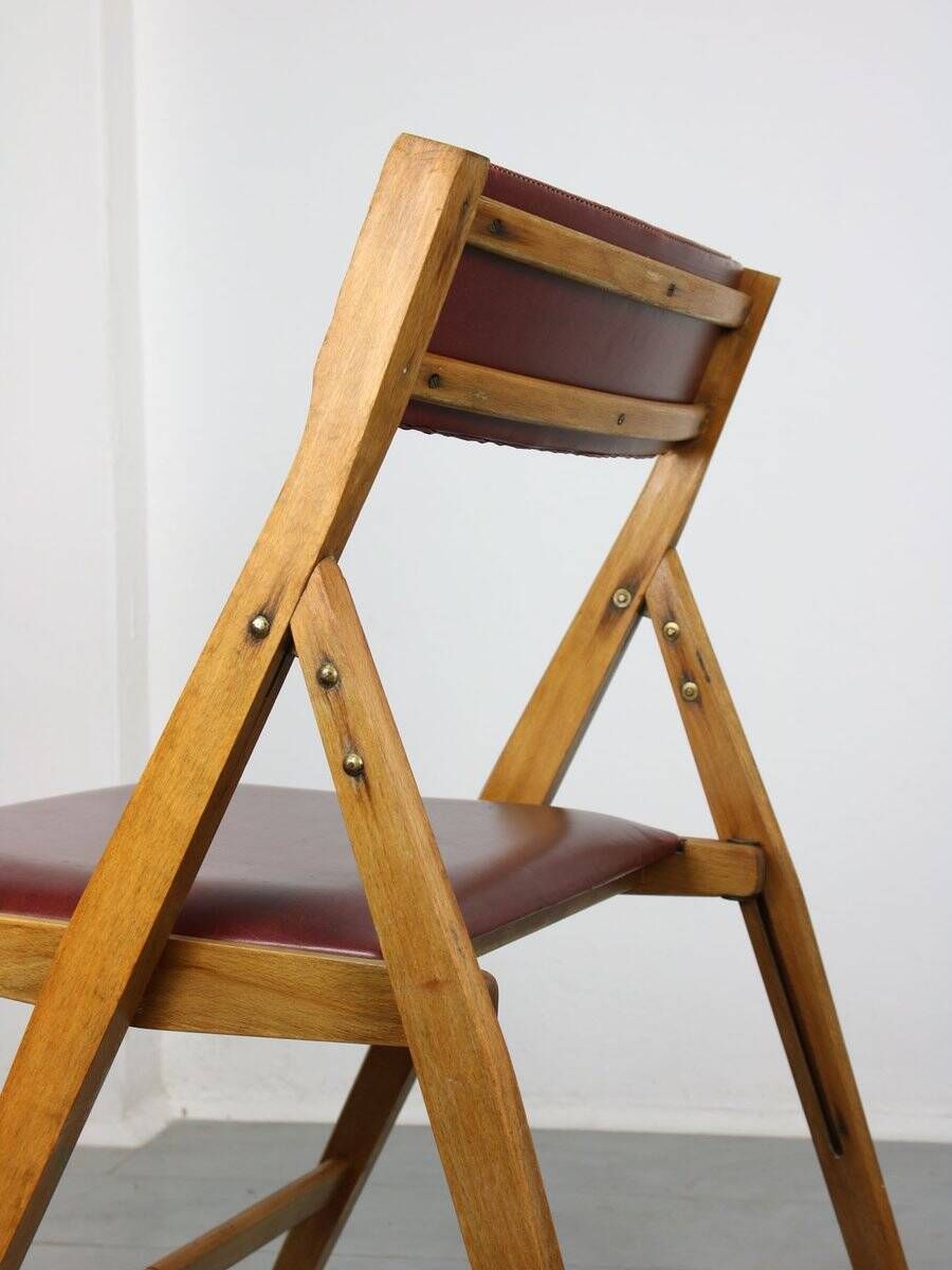 Vintage red Eden folding chair by Gio Ponti