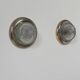 Pair of vintage wall lights, brass and pressed moulded glass, France, 1960.