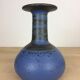 Vase scandinave à col plat céramique bleue