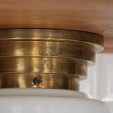 Wall ceiling support white opaline globe brass vintage