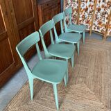 Set of 4 green bistro chairs