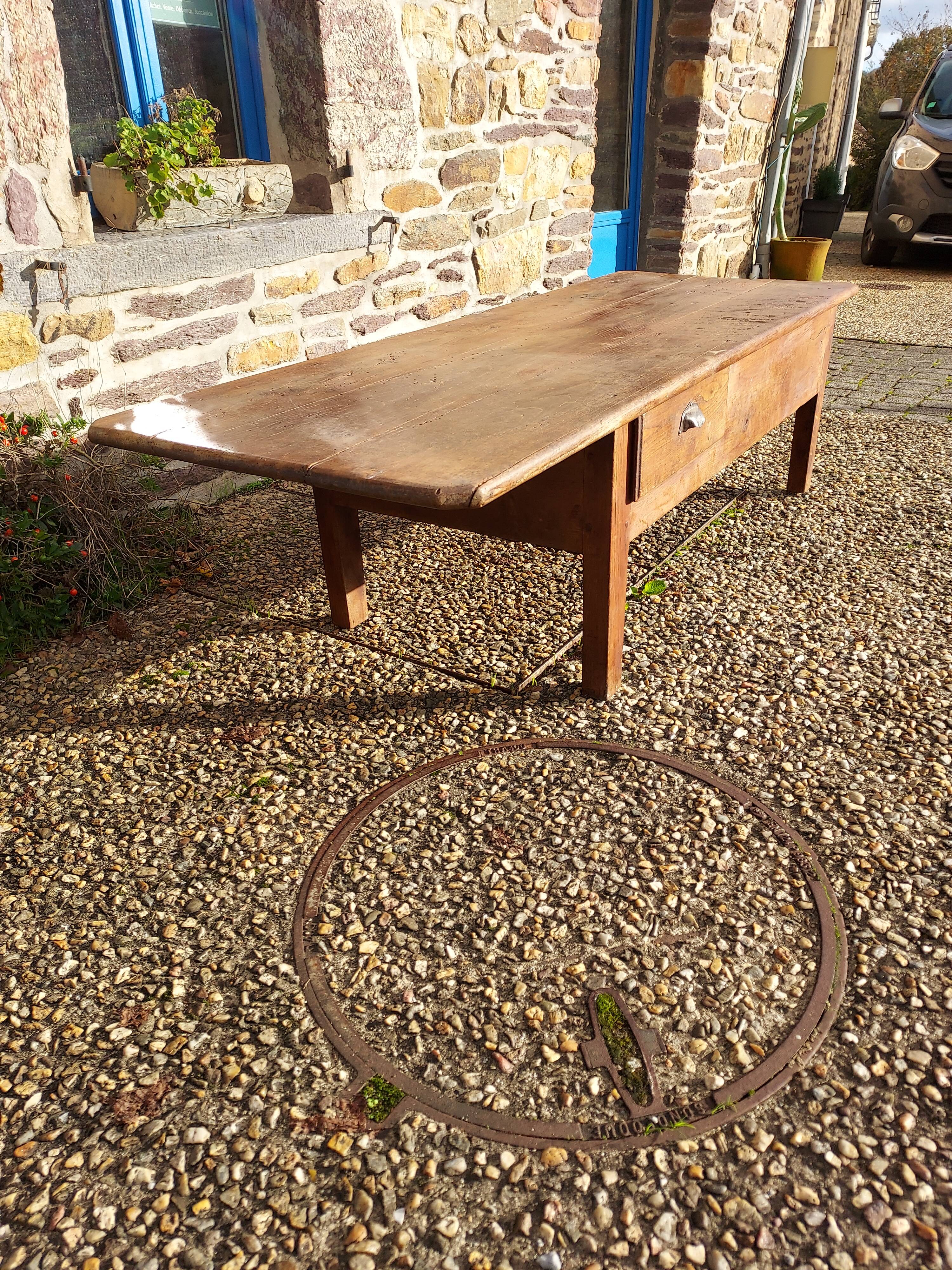 Large farmhouse coffee table, old table