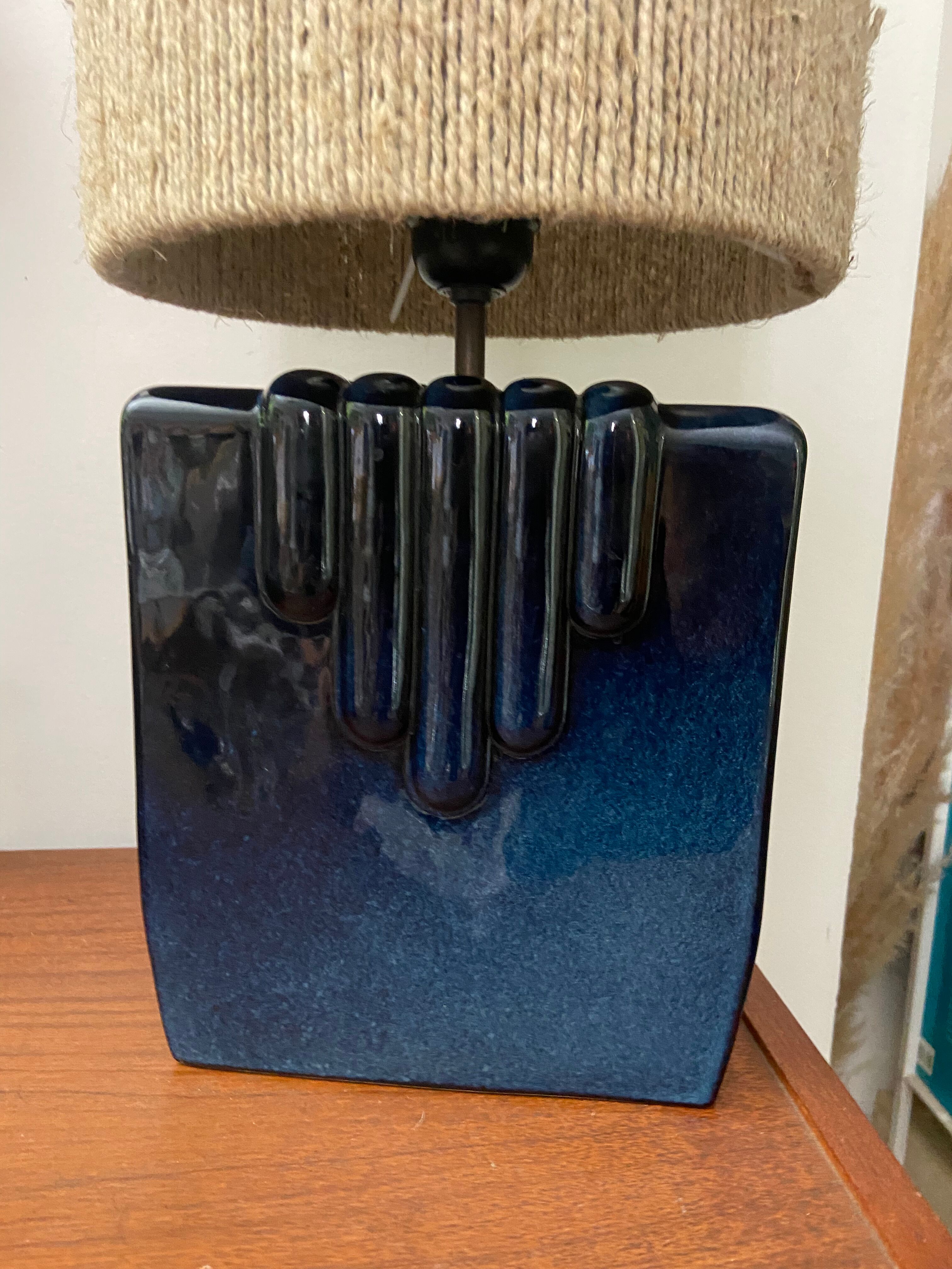 Ceramic lamp and rope 70s