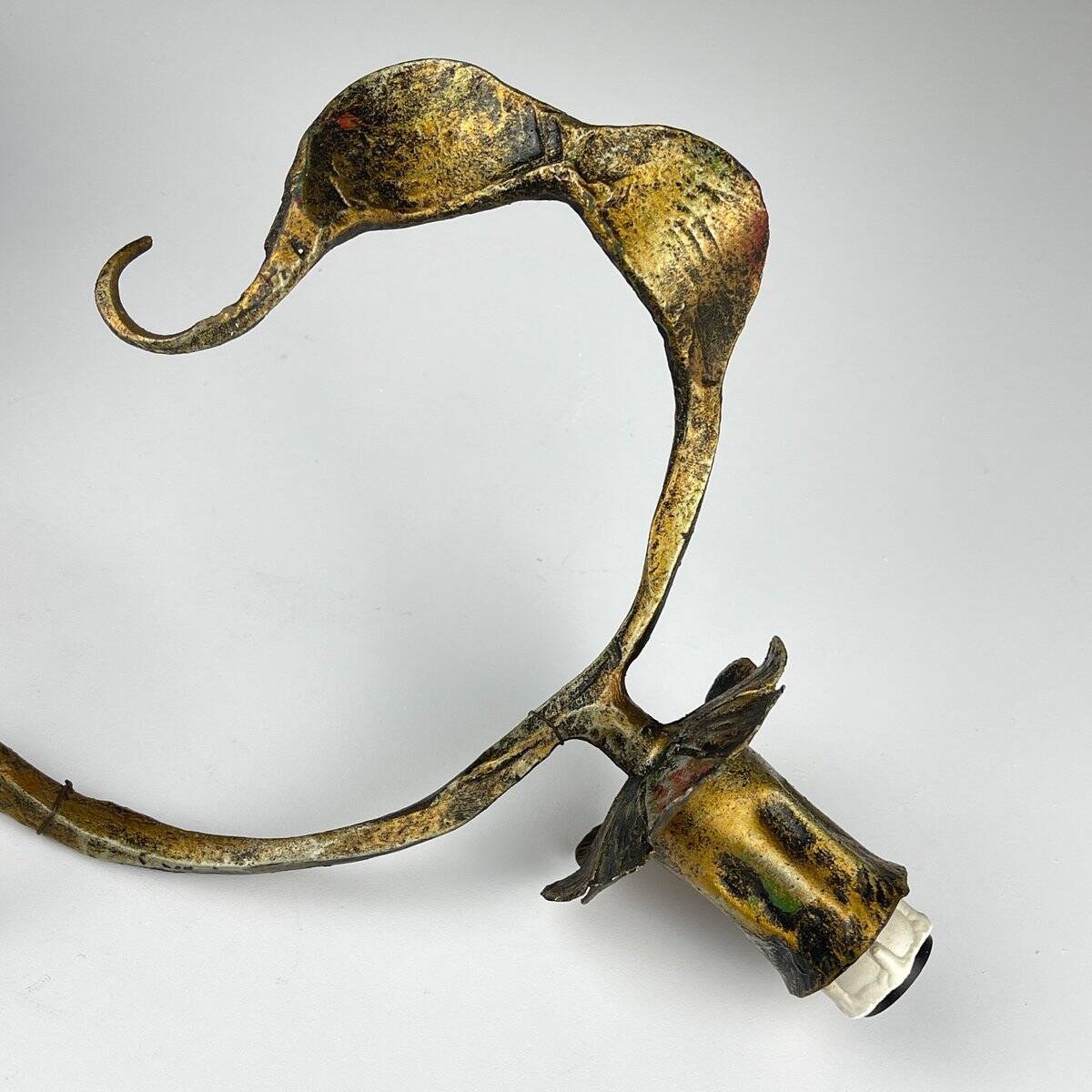 Brutalist metal wall lamp by Salvino Marsura, Italy, 1960s.