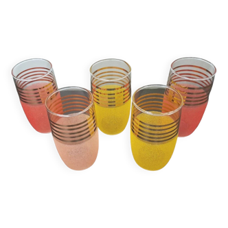 Lot de 5 verres à orangeade granités 20cl