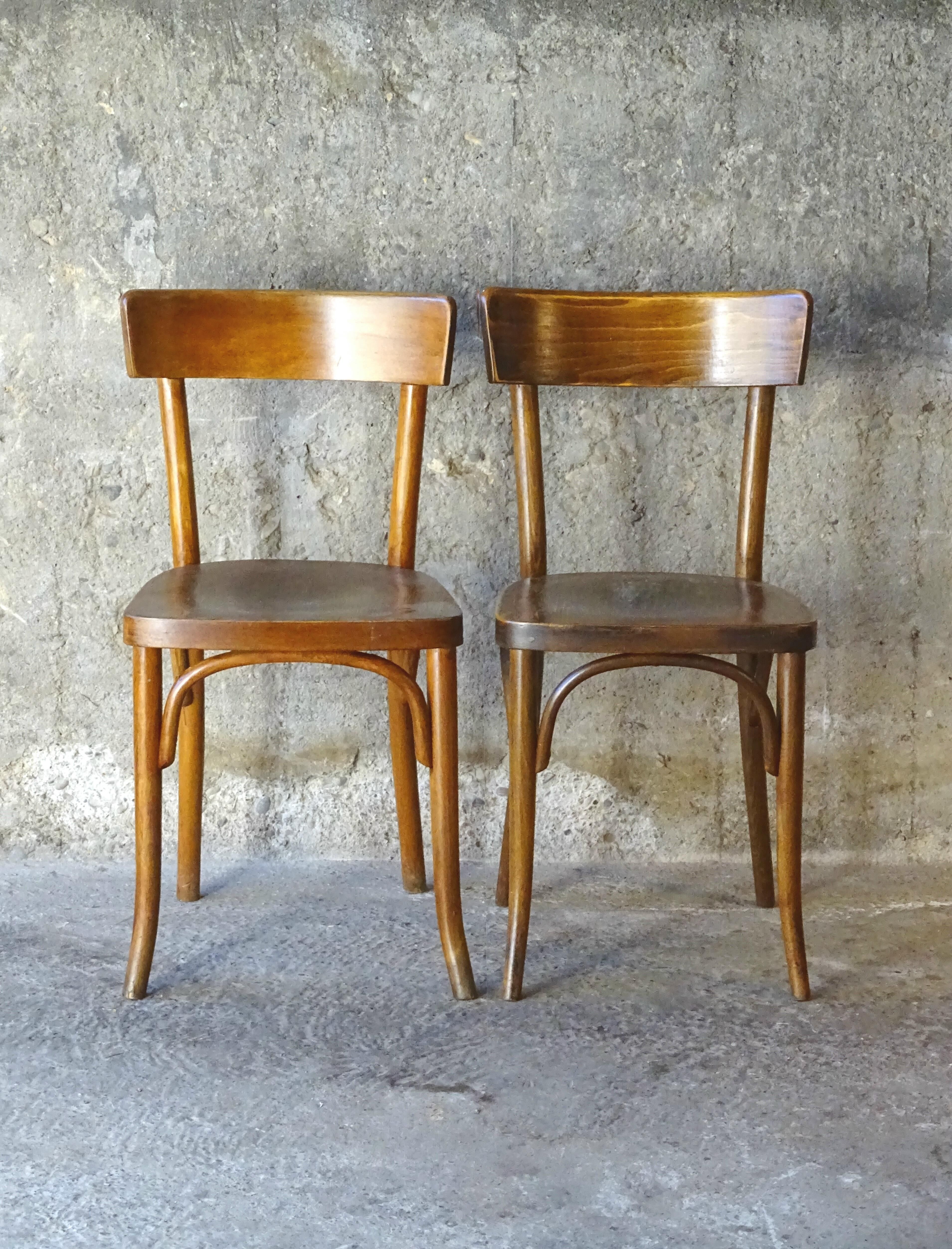 Lot of 2 chairs Thonet 1960 wood