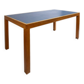 Table en pin avec plateau recouvert de linoléum