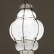 Amazing Large Venetian Lantern in Murano Reticello Glass, 1940s