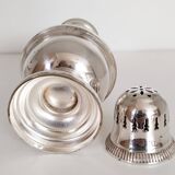 Silver-plated sugar shaker with fluted edges