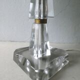 Lampe art deco en verre et laiton années 40