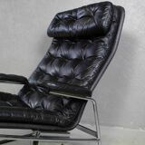 1970s Swedish Leather Chaise by Sam Larsson for DUX