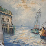 Marine oil on canvas signed Florence
